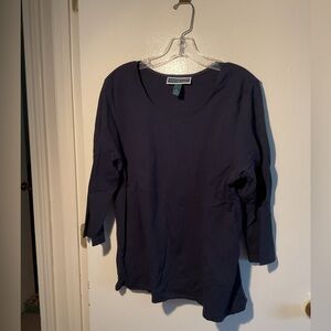 Navy Blue Long Sleeve Top